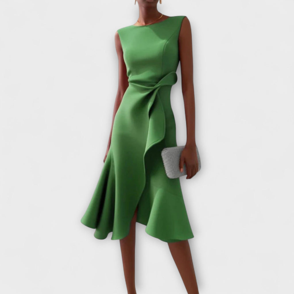 Giselle - Asymmetrical Sleeveless Midi Dress