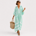 Zaira flowing long mint green summer caftan dress