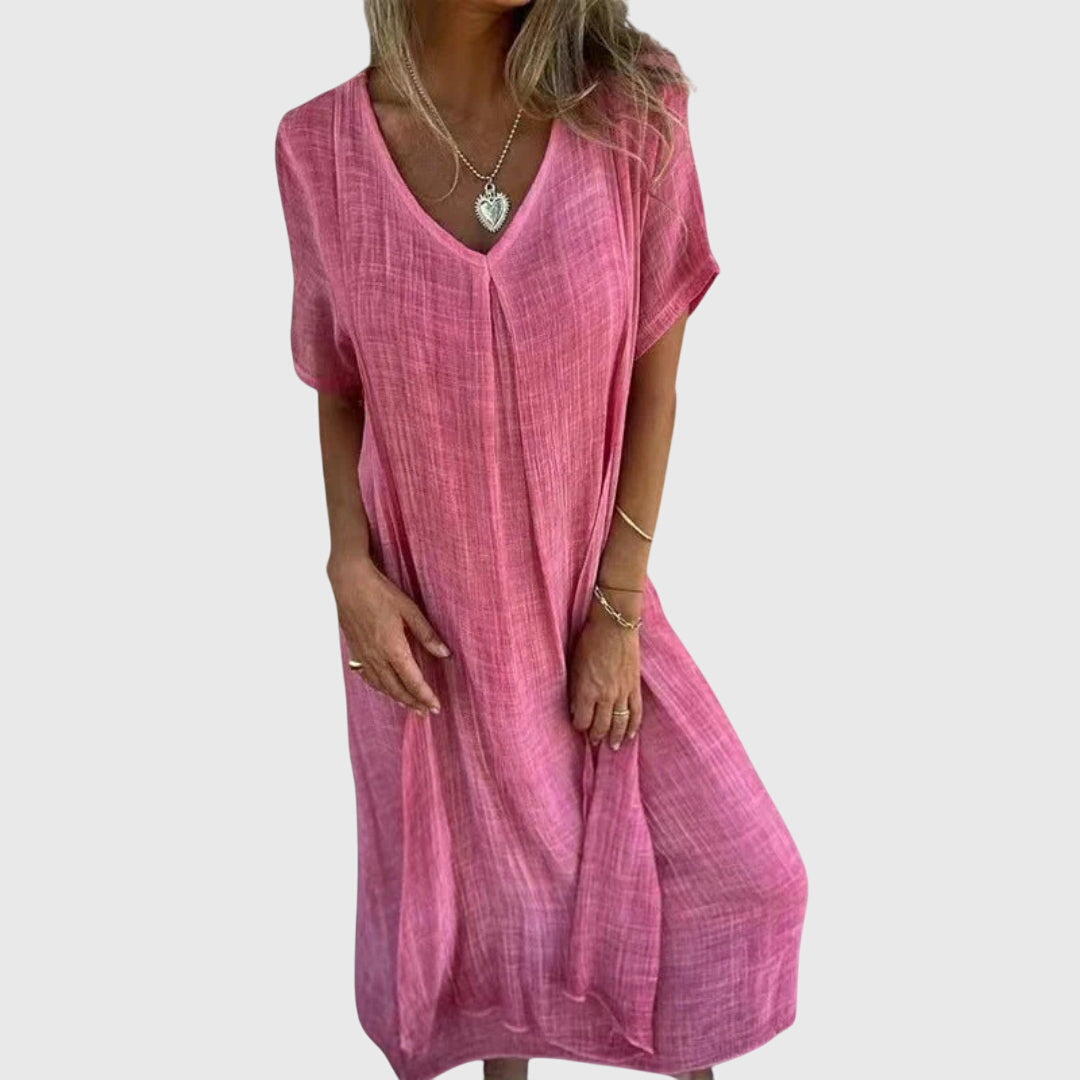 Fiona - Lightweight V-Neck Casual Dress