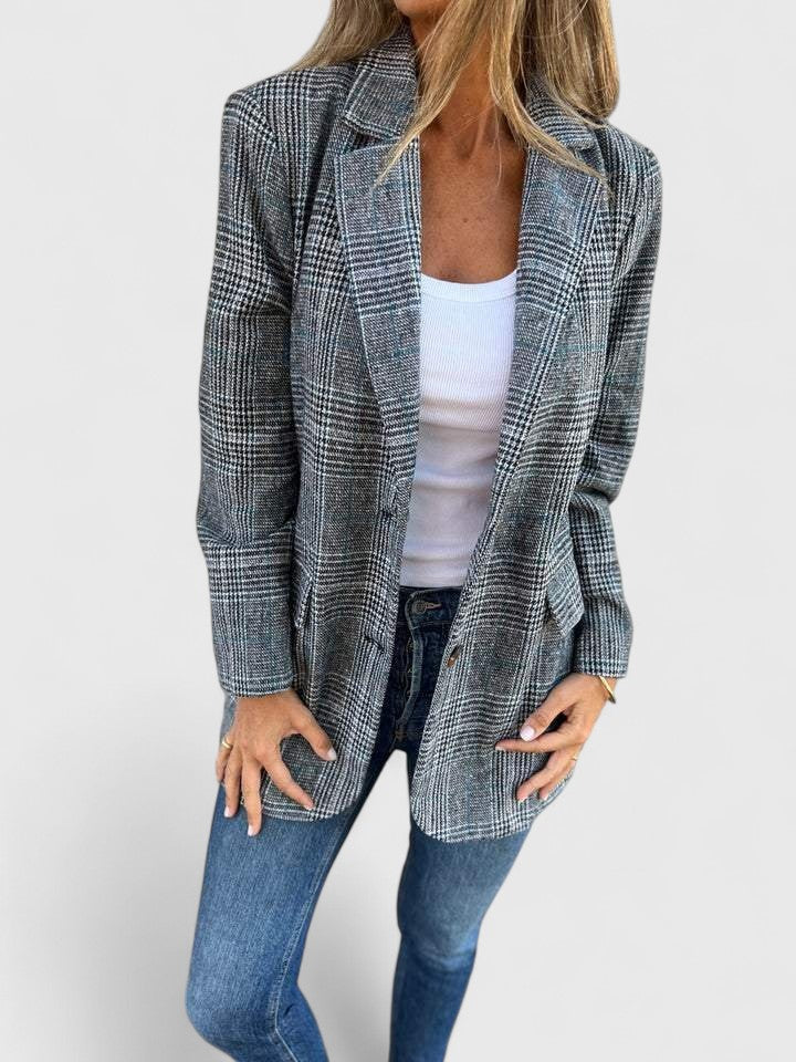 Soralyetta - Plaid Cozy Winter Blazer