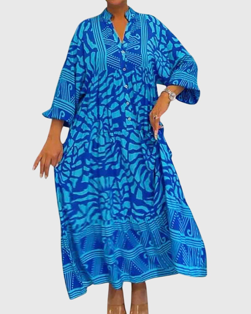 McKinley - V-Neck Printed Maxi Dress