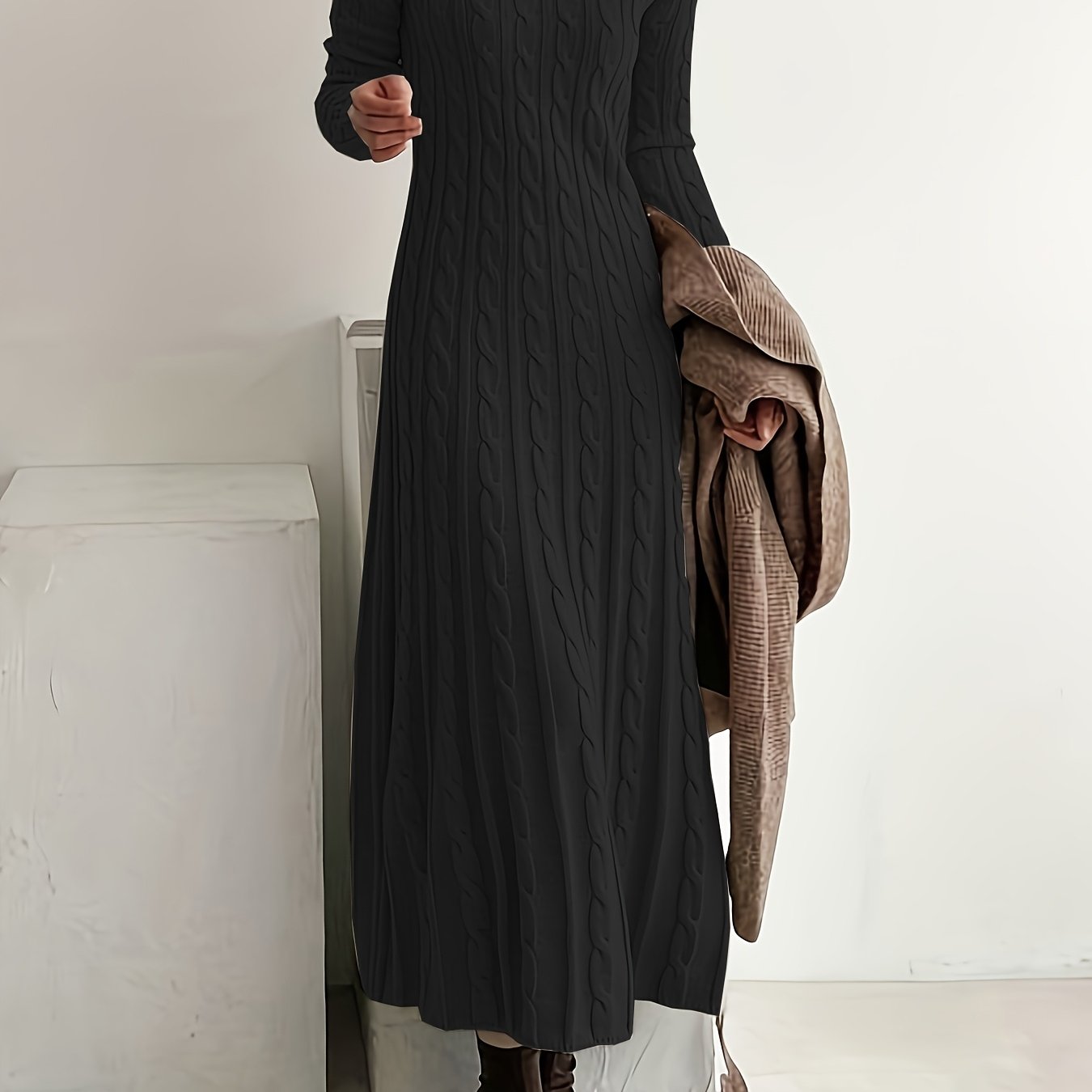 Evelyn | Cable Knit Maxi Dress