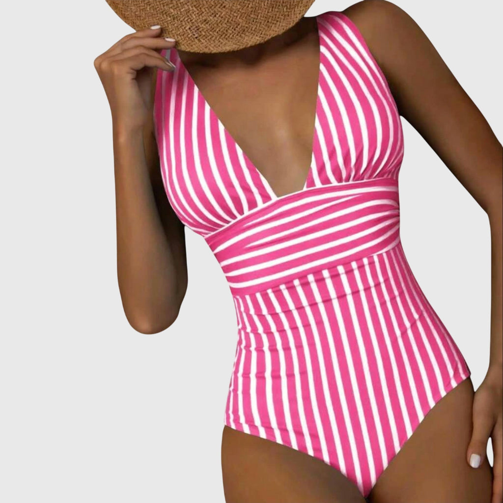 Sidonie - Striped One-Piece Swimsuit with Support