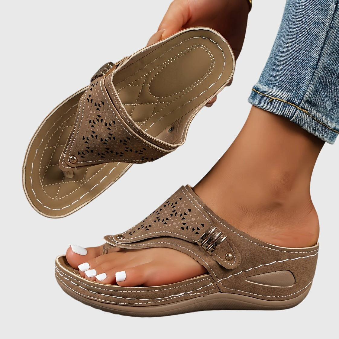 Livia - Comfort Striped Sandals