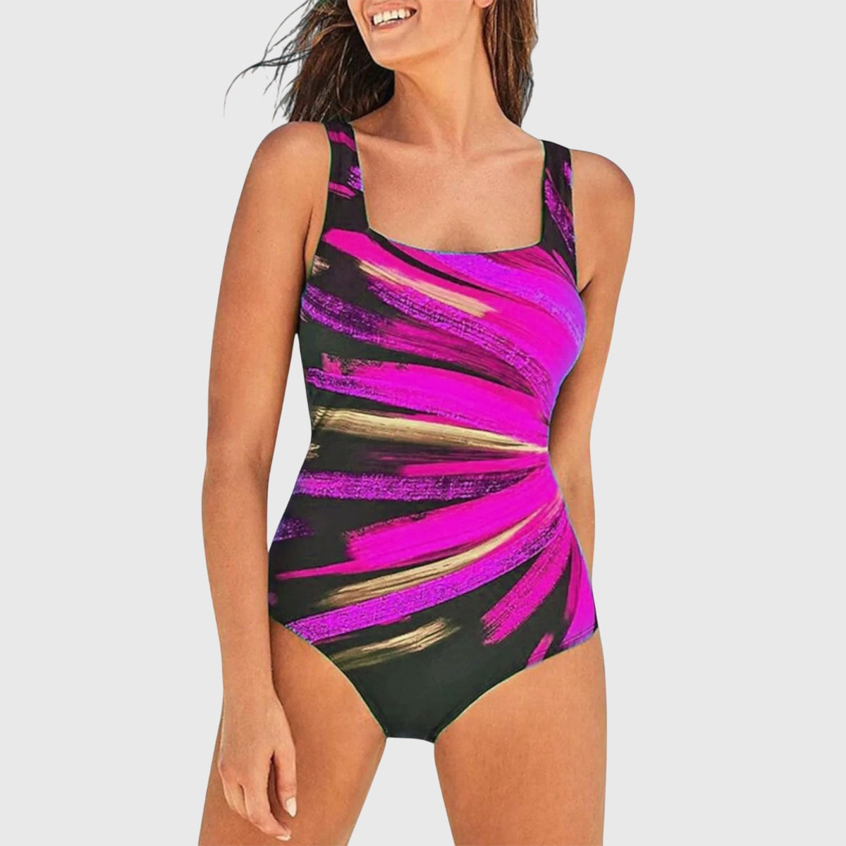 Blandine sculpting one-piece swimsuit with a classic square neckline