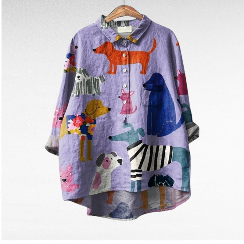 Constance elegant summer blouse with print pattern
