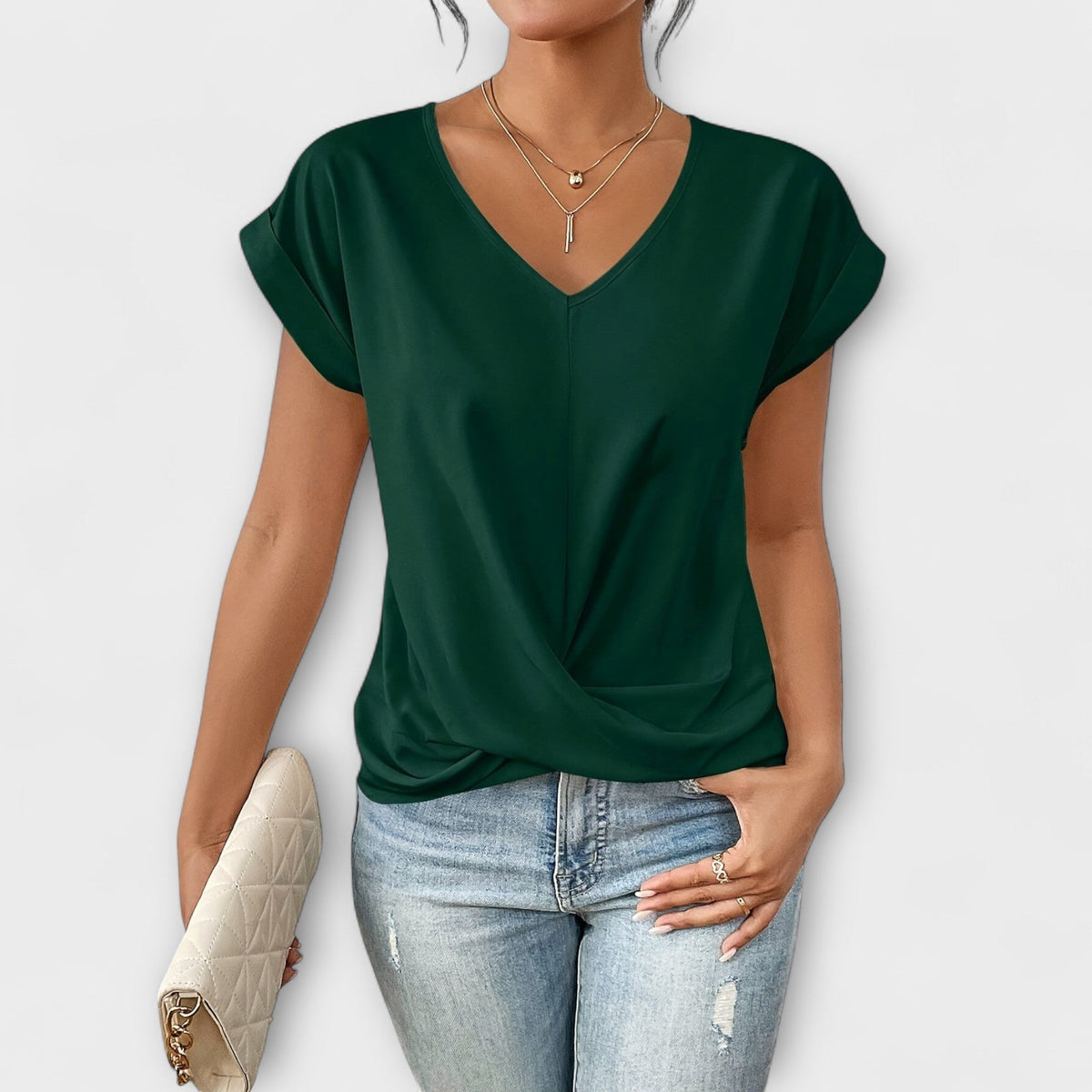 Claire - Elegant V-Neck Top