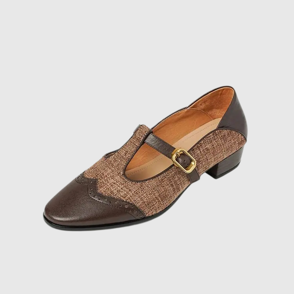 Valentine - Authentic Textured T-Bar Shoes