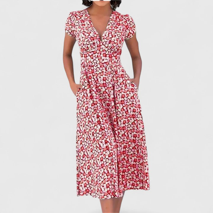 Vivian - Sweetheart Neckline Midi Dress