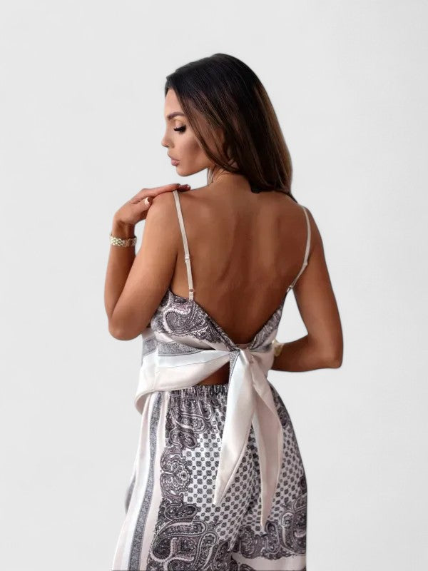 Carmen - Sophisticated Tie-Detail Two-Piece Set