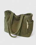 Lea - Luxurious Ribbed Tote Bag with Drawstring Details