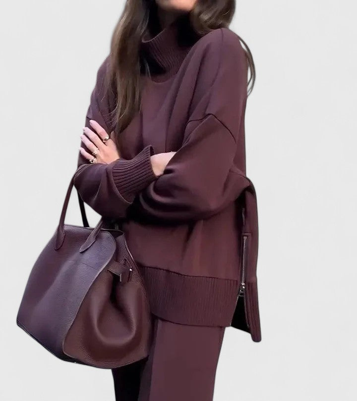 Avery - Sophisticated High-Neck Knit Set