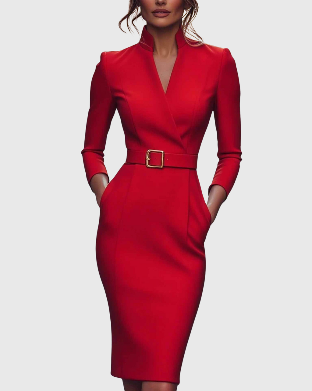 Estelle | Belted Power Maxi Dress