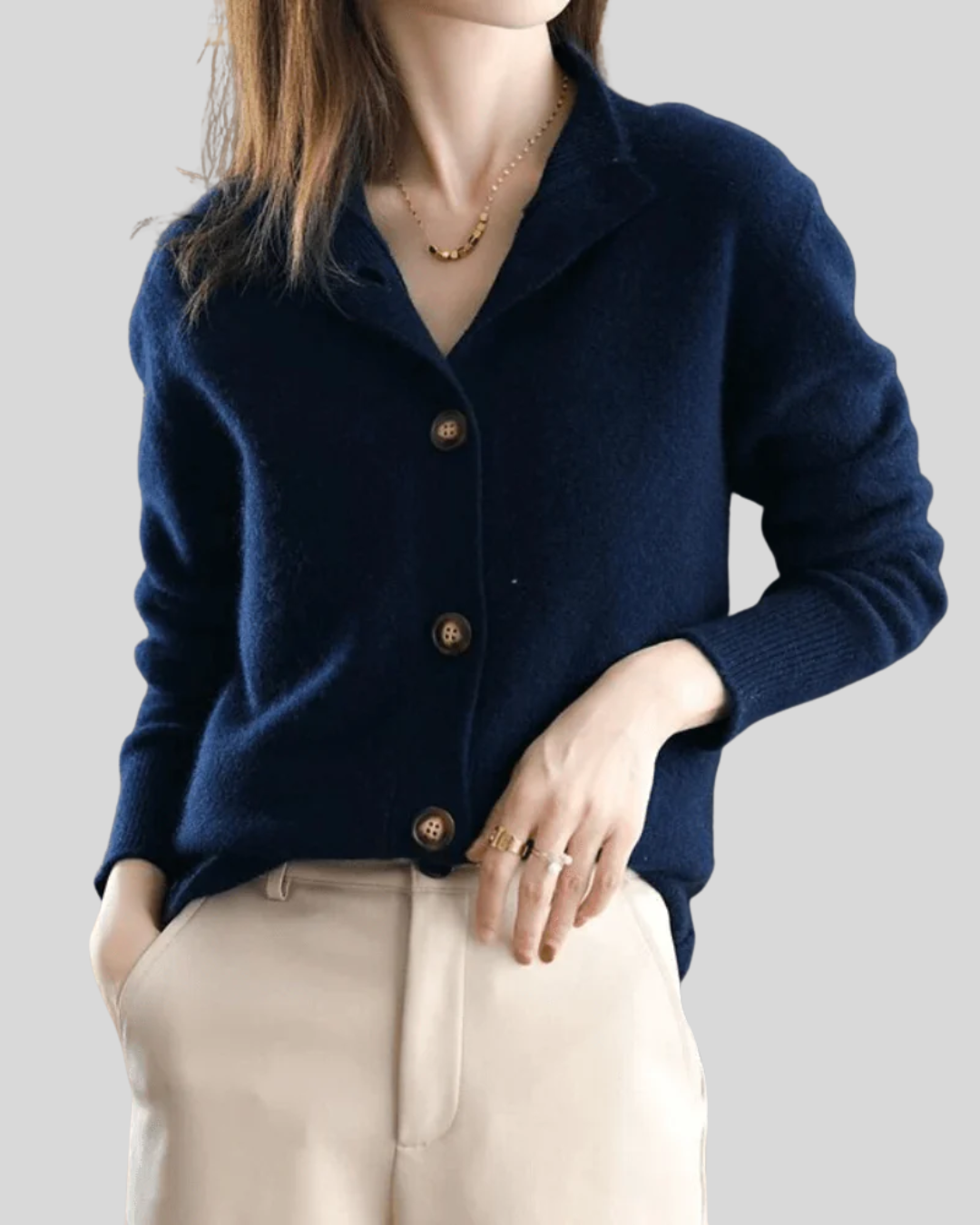 Stephanie - Retro Style Cashmere Cardigan