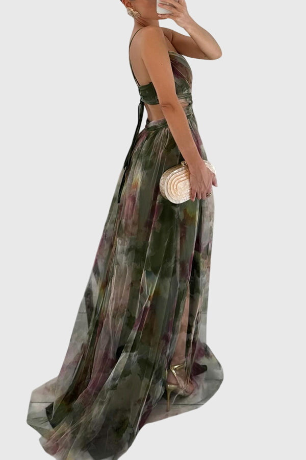 June Floral Criss-Cross Maxi Dress