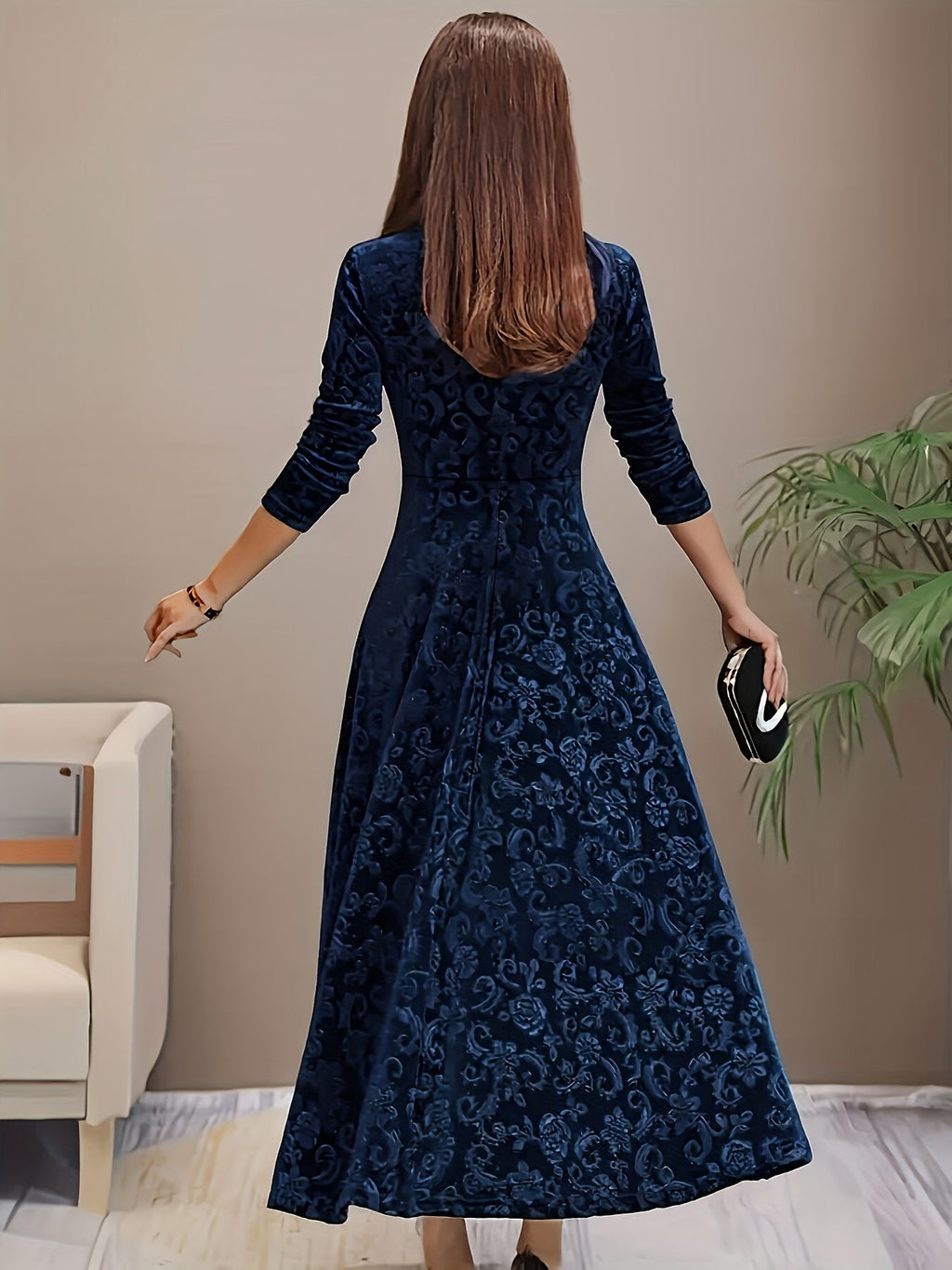 Dorothy | Patterned Square-Neck Maxi Dress