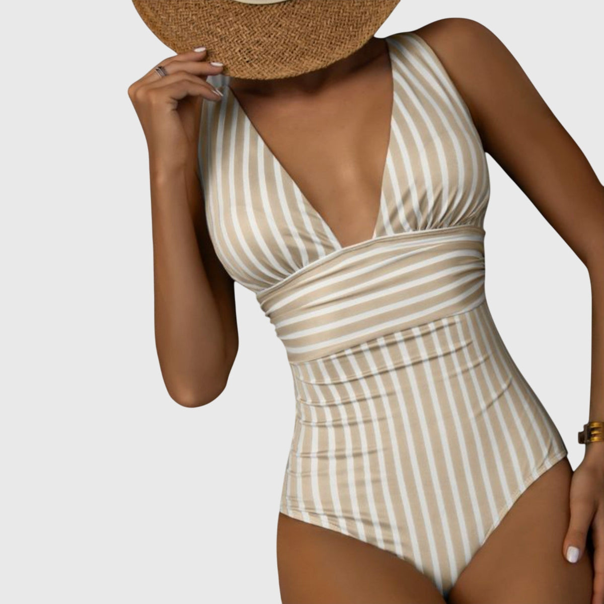 Sidonie - Striped One-Piece Swimsuit with Support