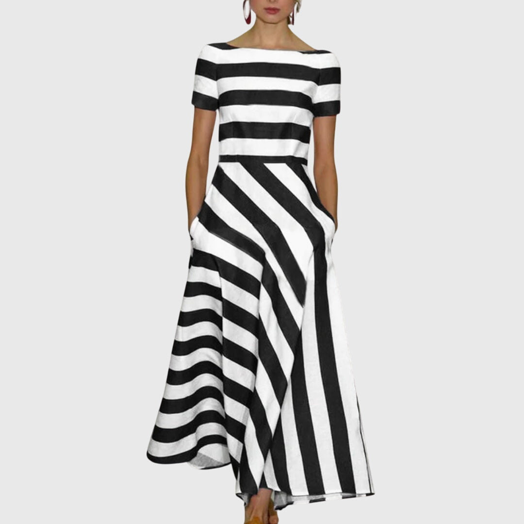 Carly | Handcrafted Striped Midi Dress
