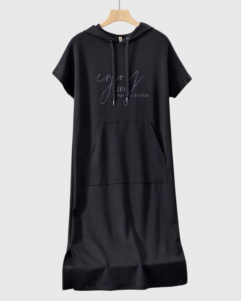 Marlowe - Casual Hooded Sweatshirt Dress