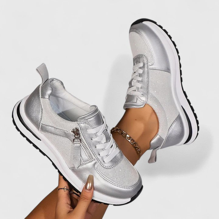 Claire zipper arch support shoes with side zipper for easy entry