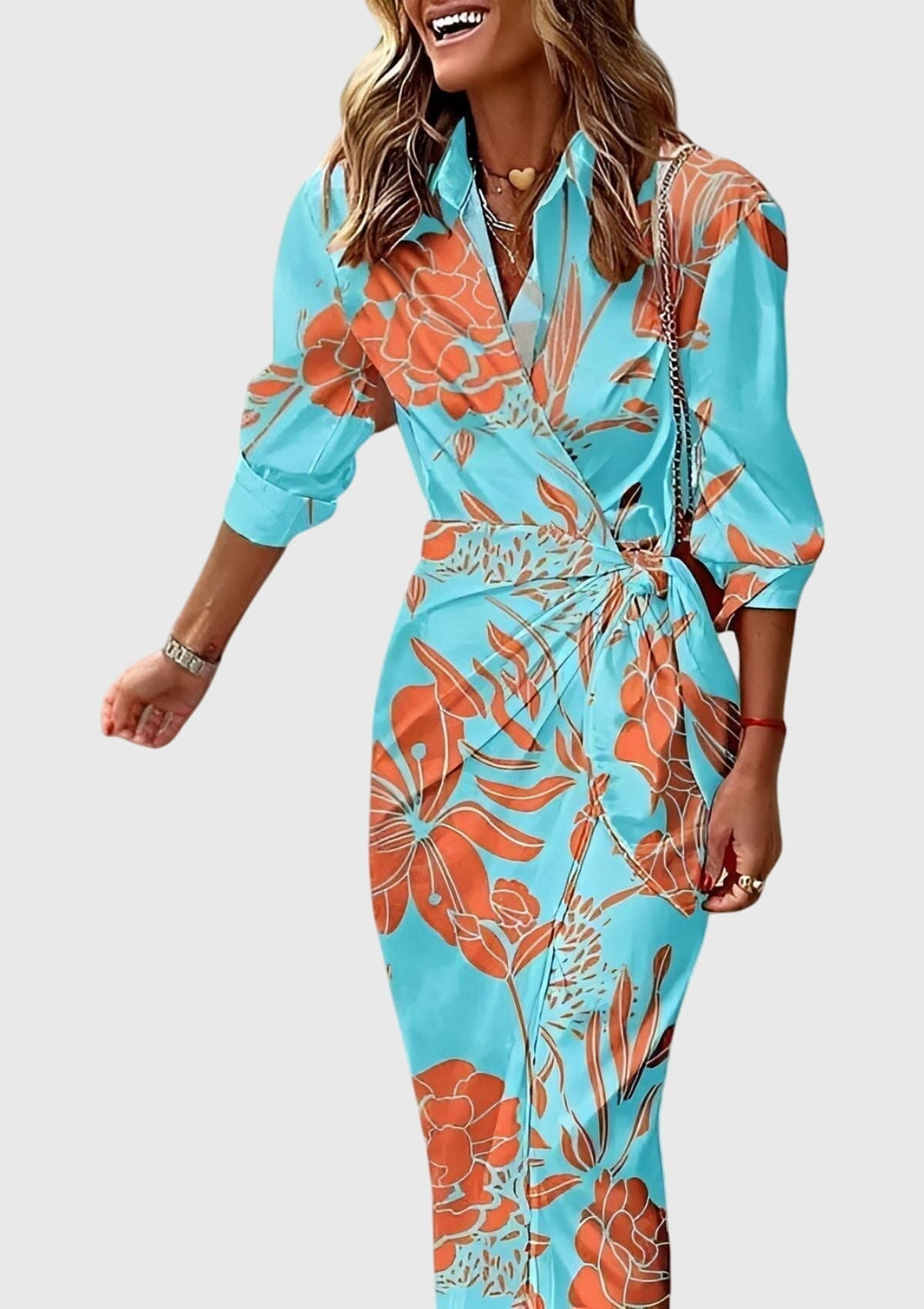 Everly - Elegant Printed Wrap Dress