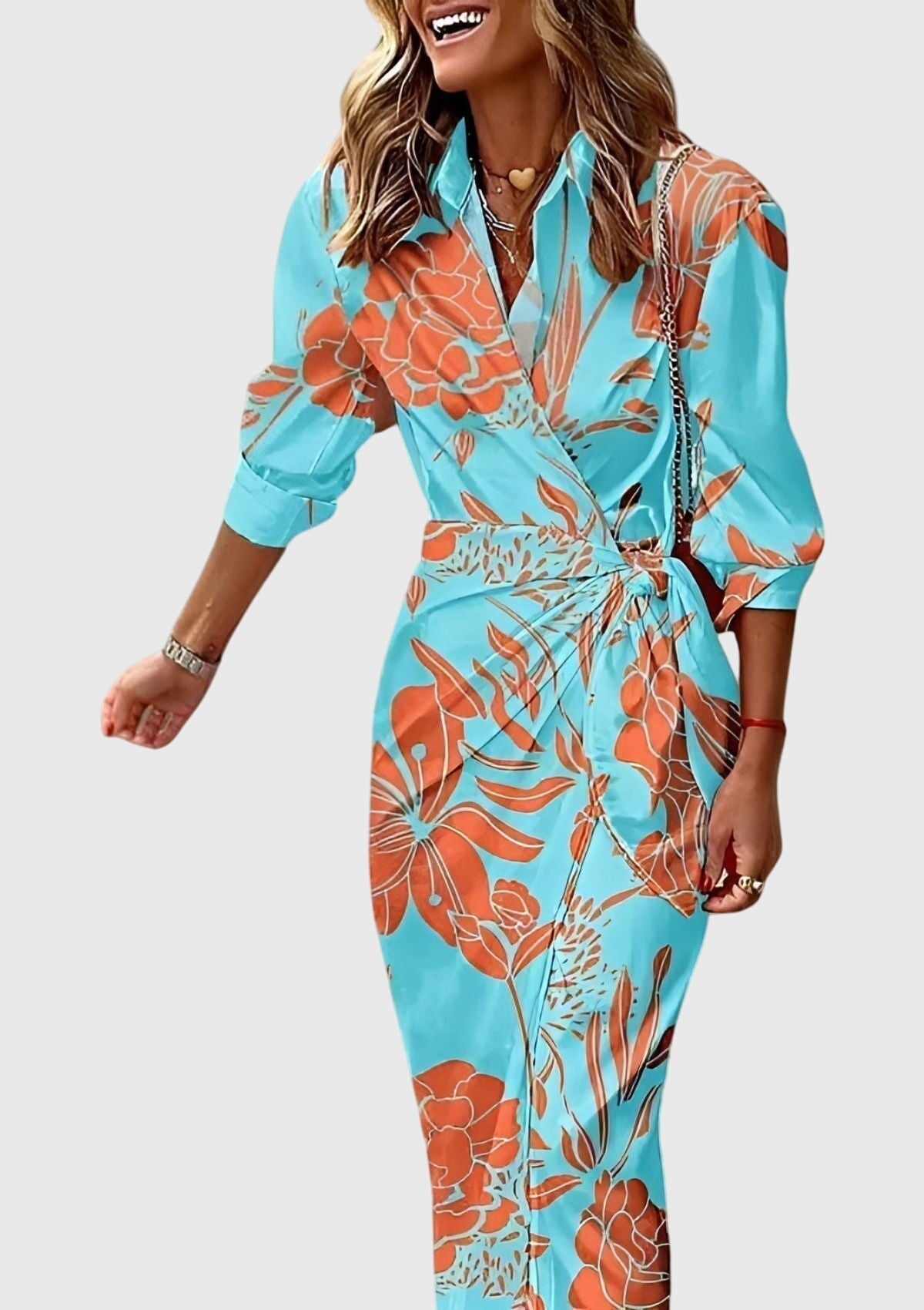 Everly - Elegant Printed Wrap Dress