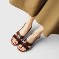 Eleonora retro square toe block heel sandals
