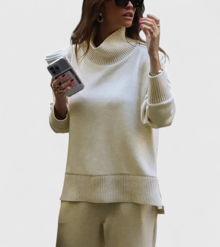 Avery - Sophisticated High-Neck Knit Set