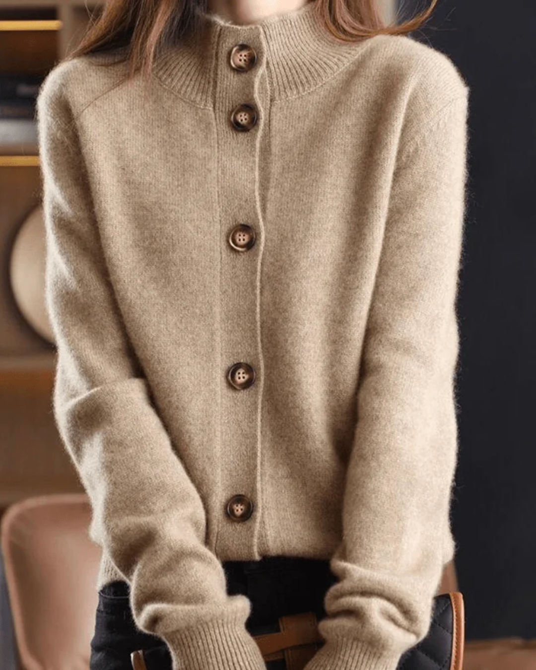 Stephanie - Retro Style Cashmere Cardigan
