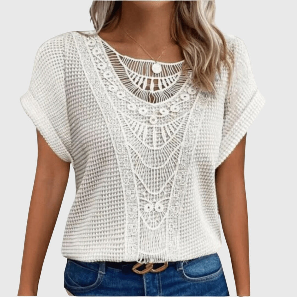 Lucie - Ibiza Lace Accent Breathable Blouse