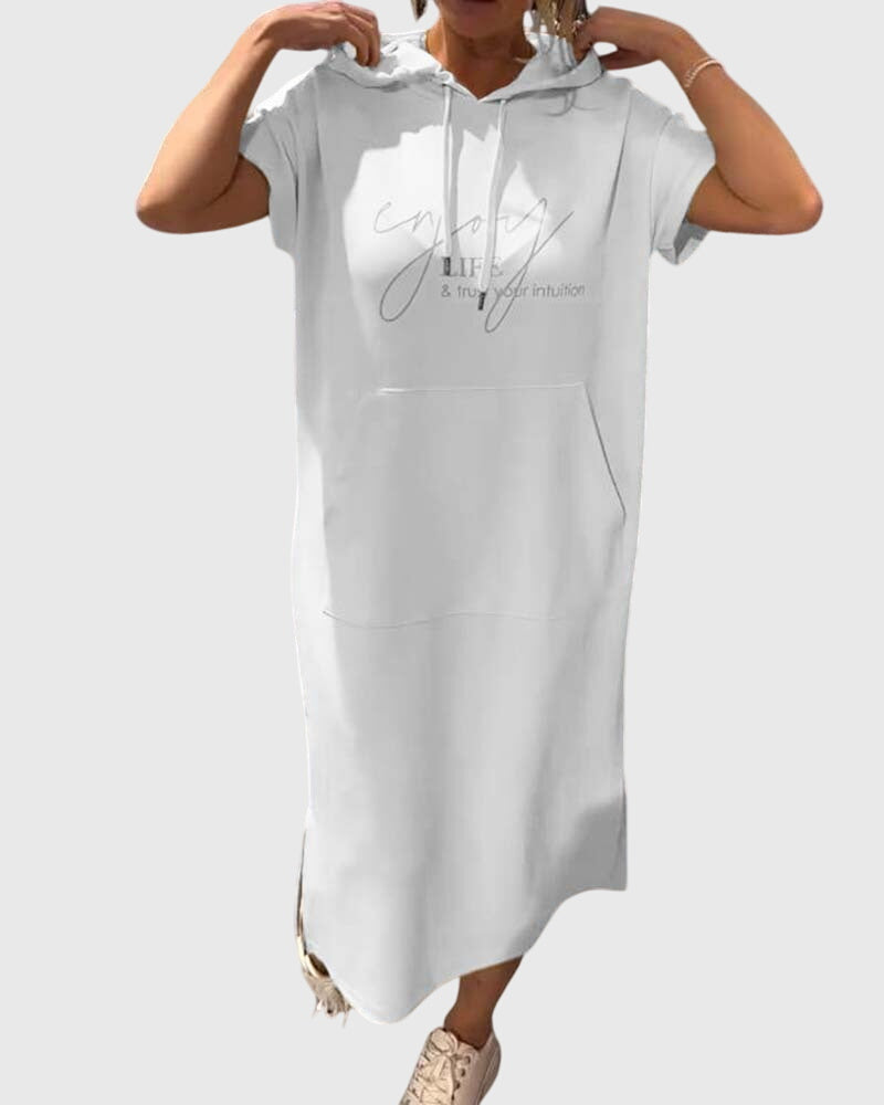 Marlowe - Casual Hooded Sweatshirt Dress