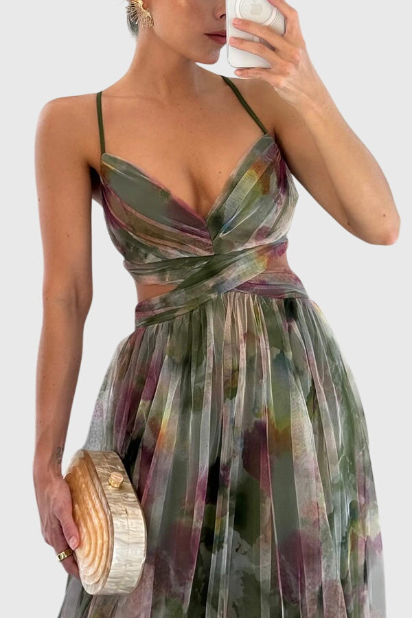 June Floral Criss-Cross Maxi Dress