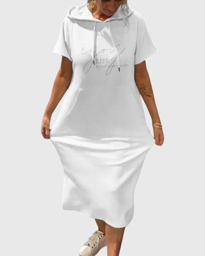 Marlowe - Casual Hooded Sweatshirt Dress