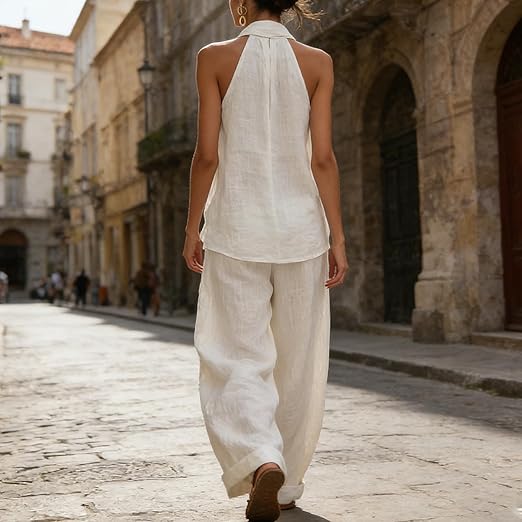 Ainhoa - Textured Linen Two-Piece Set