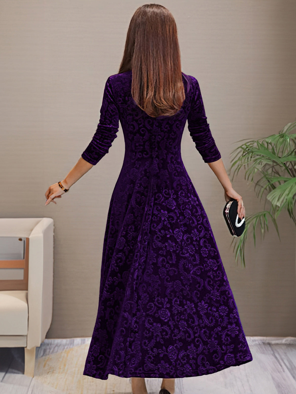 Nancy | Velvet Holiday Elegance Dress