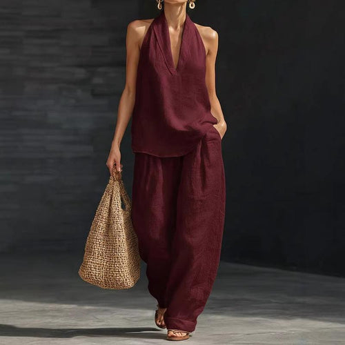 Ainhoa - Textured Linen Two-Piece Set