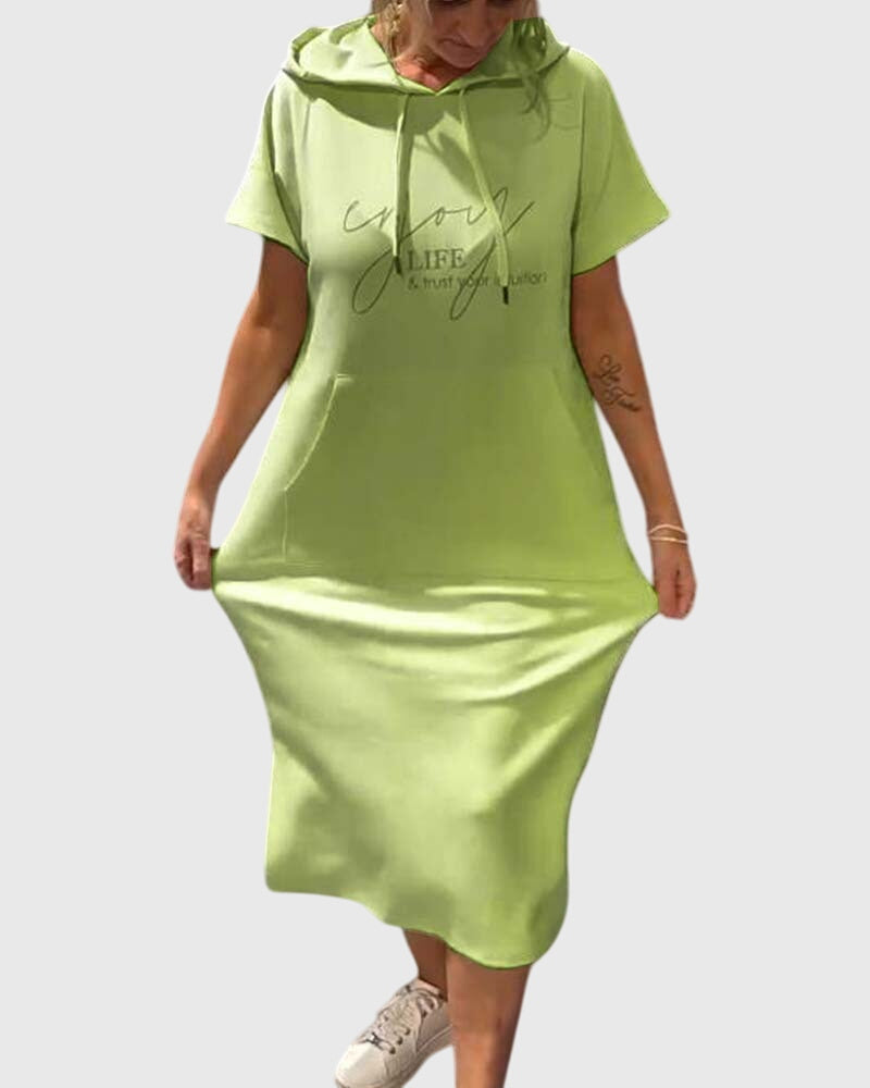 Marlowe - Casual Hooded Sweatshirt Dress
