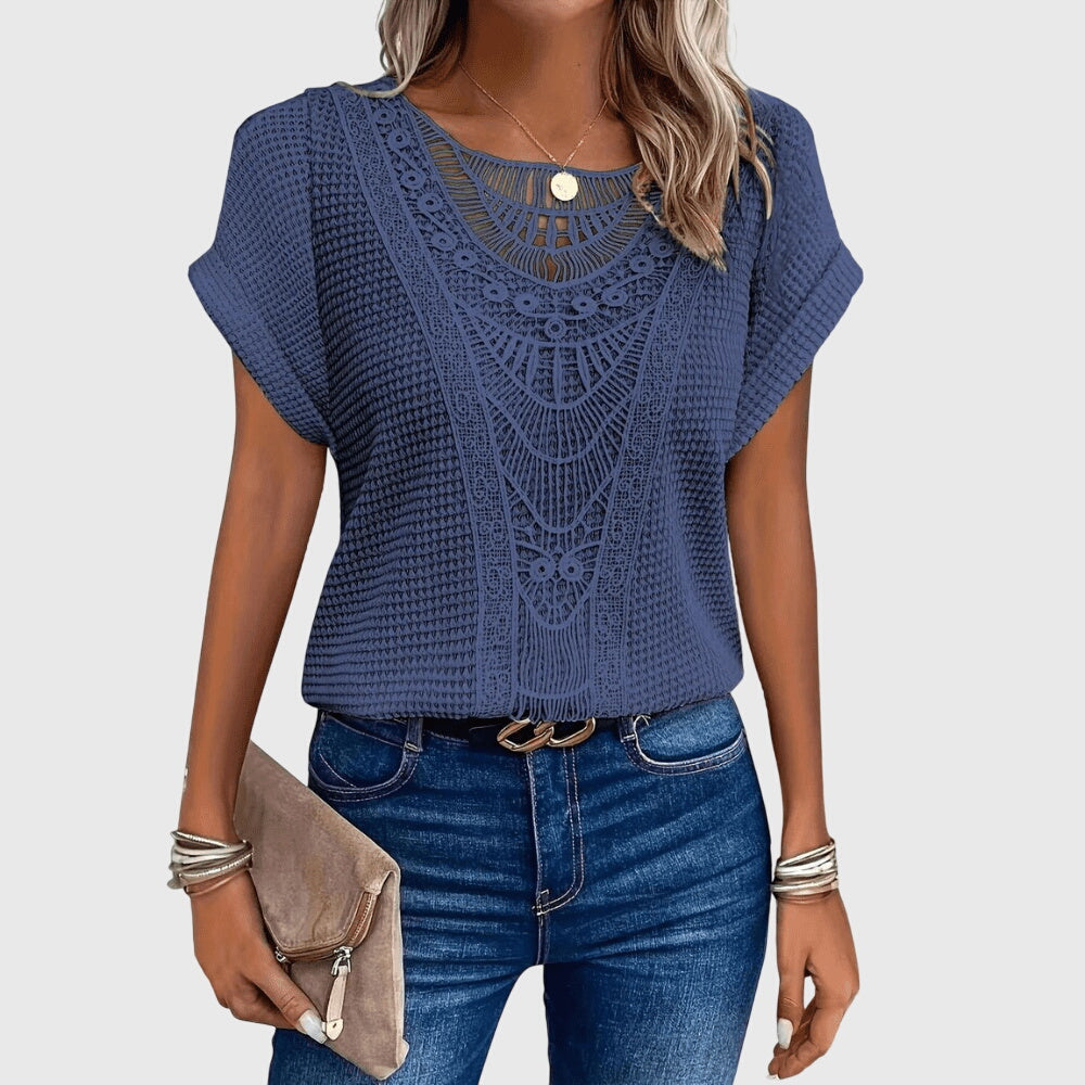 Lucie - Ibiza Lace Accent Breathable Blouse