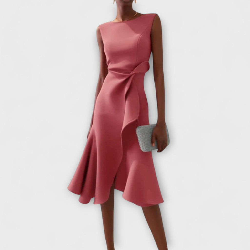 Giselle - Asymmetrical Sleeveless Midi Dress