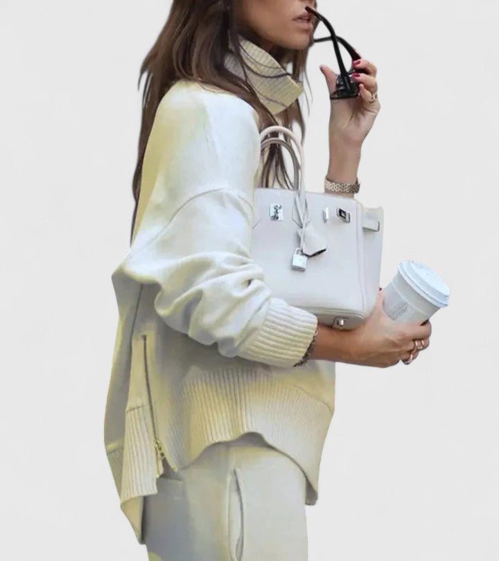 Avery - Sophisticated High-Neck Knit Set