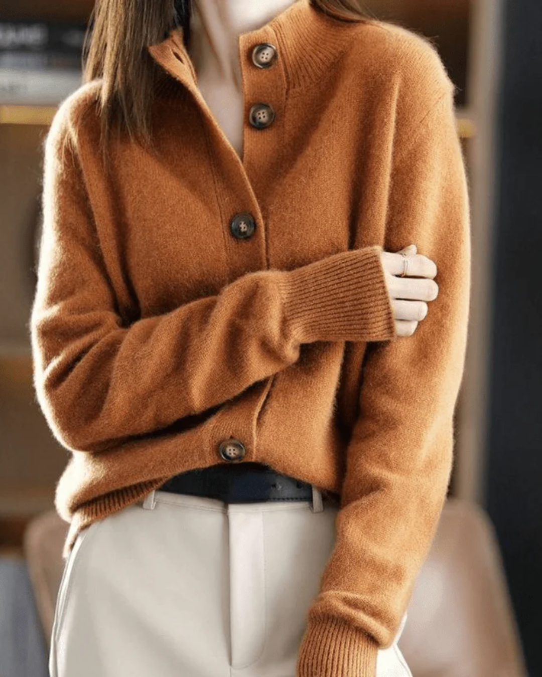 Stephanie - Retro Style Cashmere Cardigan