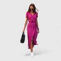 Colette - Wrap-Style Side-Slit Midi Dress
