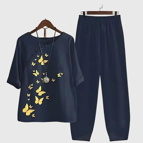 Alessia artistic print two-piece casual set