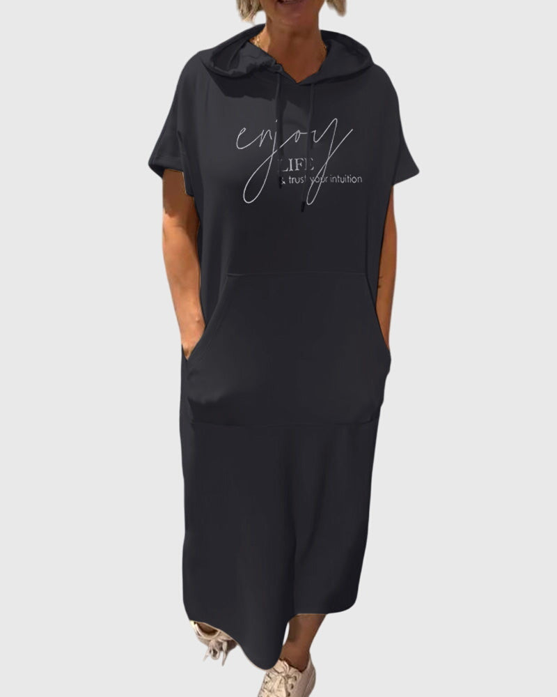 Marlowe - Casual Hooded Sweatshirt Dress