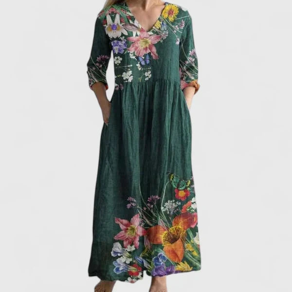 Mireia - Mediterranean Print Midi Dress