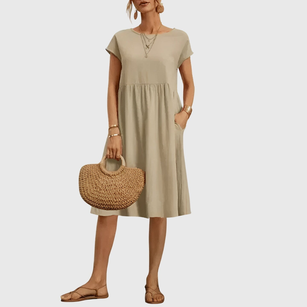 Isabelle Spring Elegant Contour Dress showcasing smooth, line-free silhouette