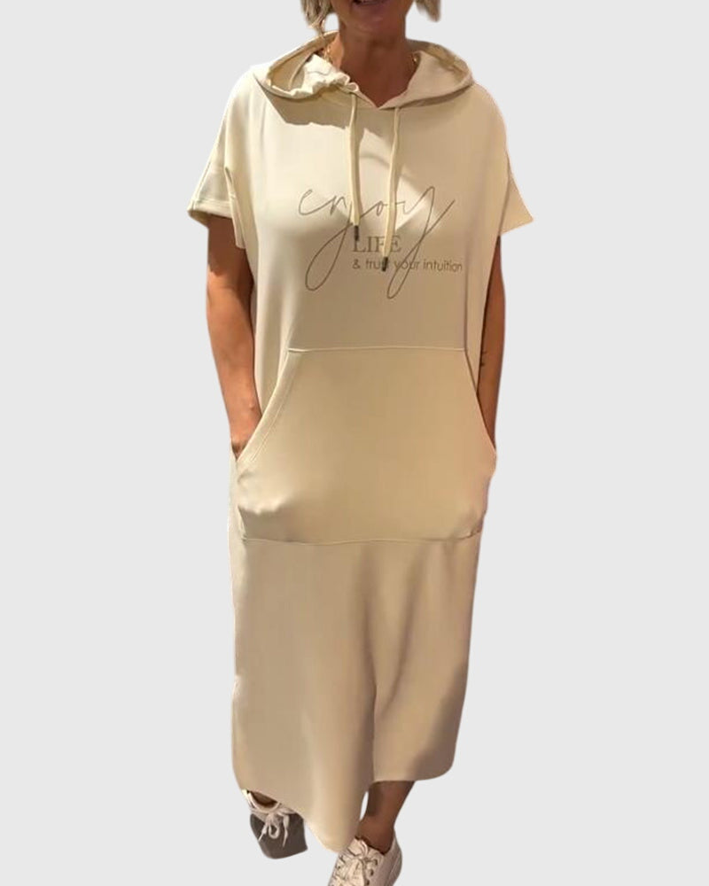 Marlowe - Casual Hooded Sweatshirt Dress