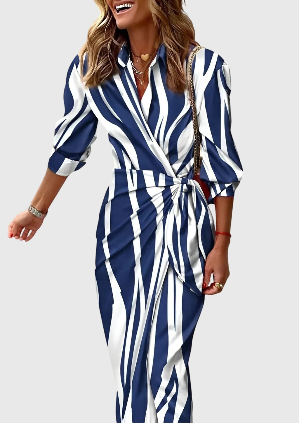 Everly - Elegant Printed Wrap Dress