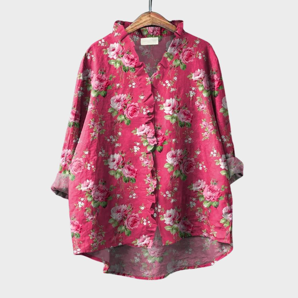 Tara timeless elegant summer blouse with artistic pattern