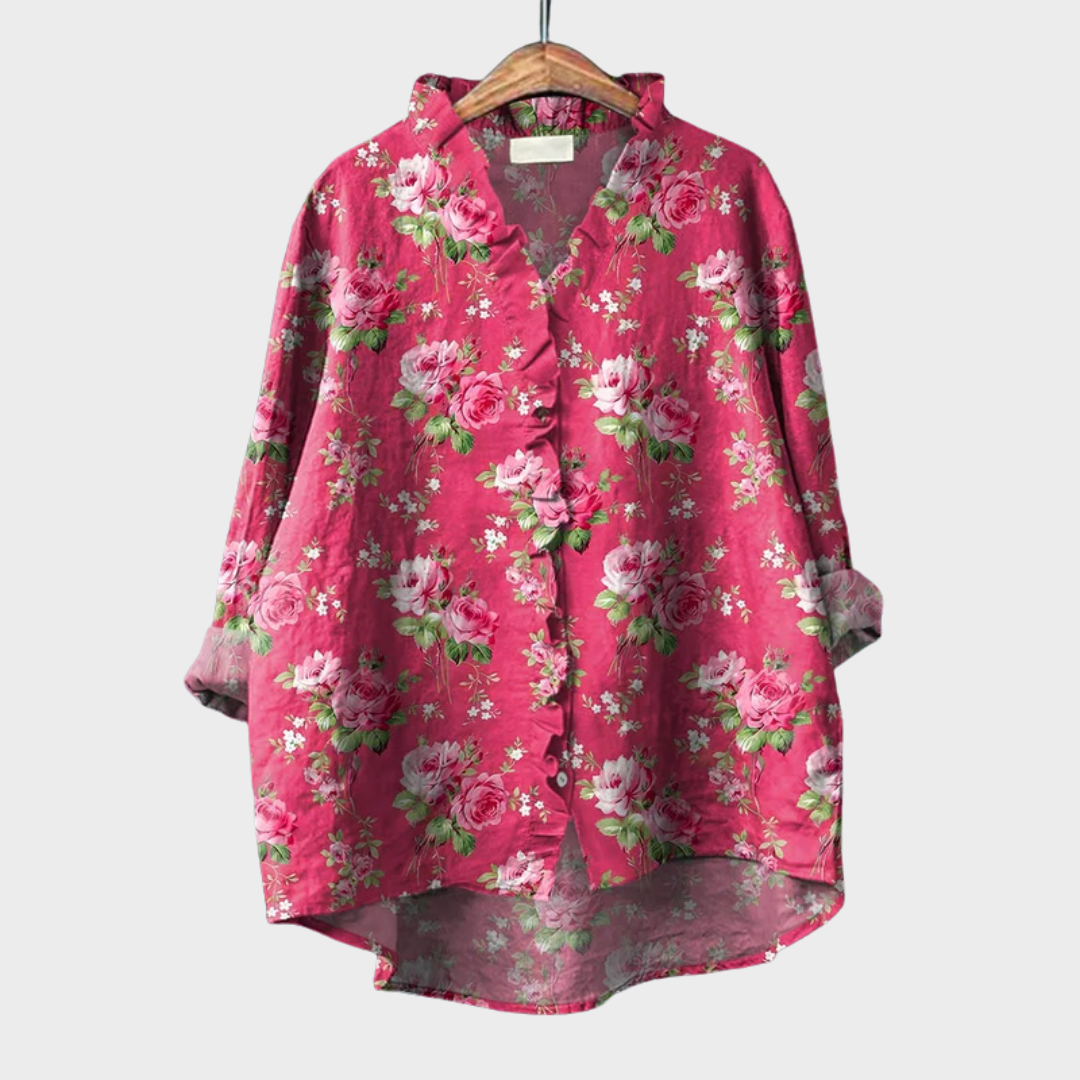 Tara timeless elegant summer blouse with artistic pattern